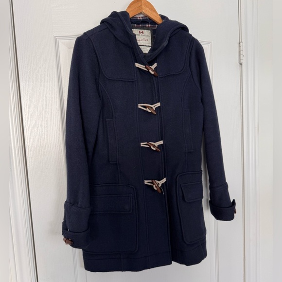 Roots Wool Duffle Coat – Navy Blue – Size M - Picture 2 of 4